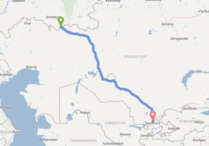 My route through Kazakhstan