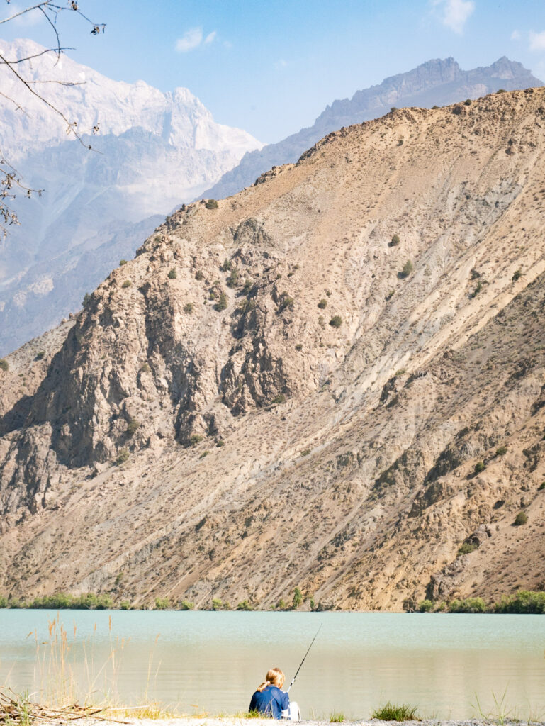 Fishing at Lake Iskanderkul, Tajikistan