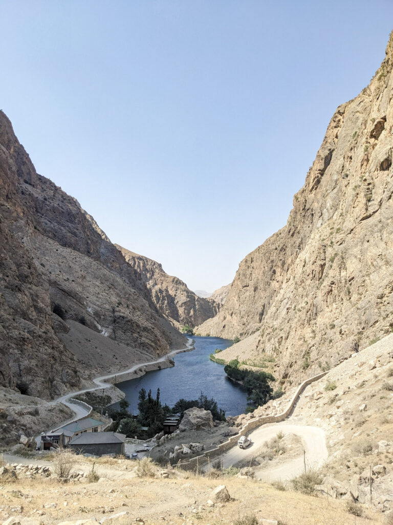Road alongside the seven lakes. Tajikistan